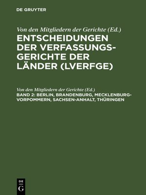 cover image of Berlin, Brandenburg, Mecklenburg-Vorpommern, Sachsen-Anhalt, Thüringen